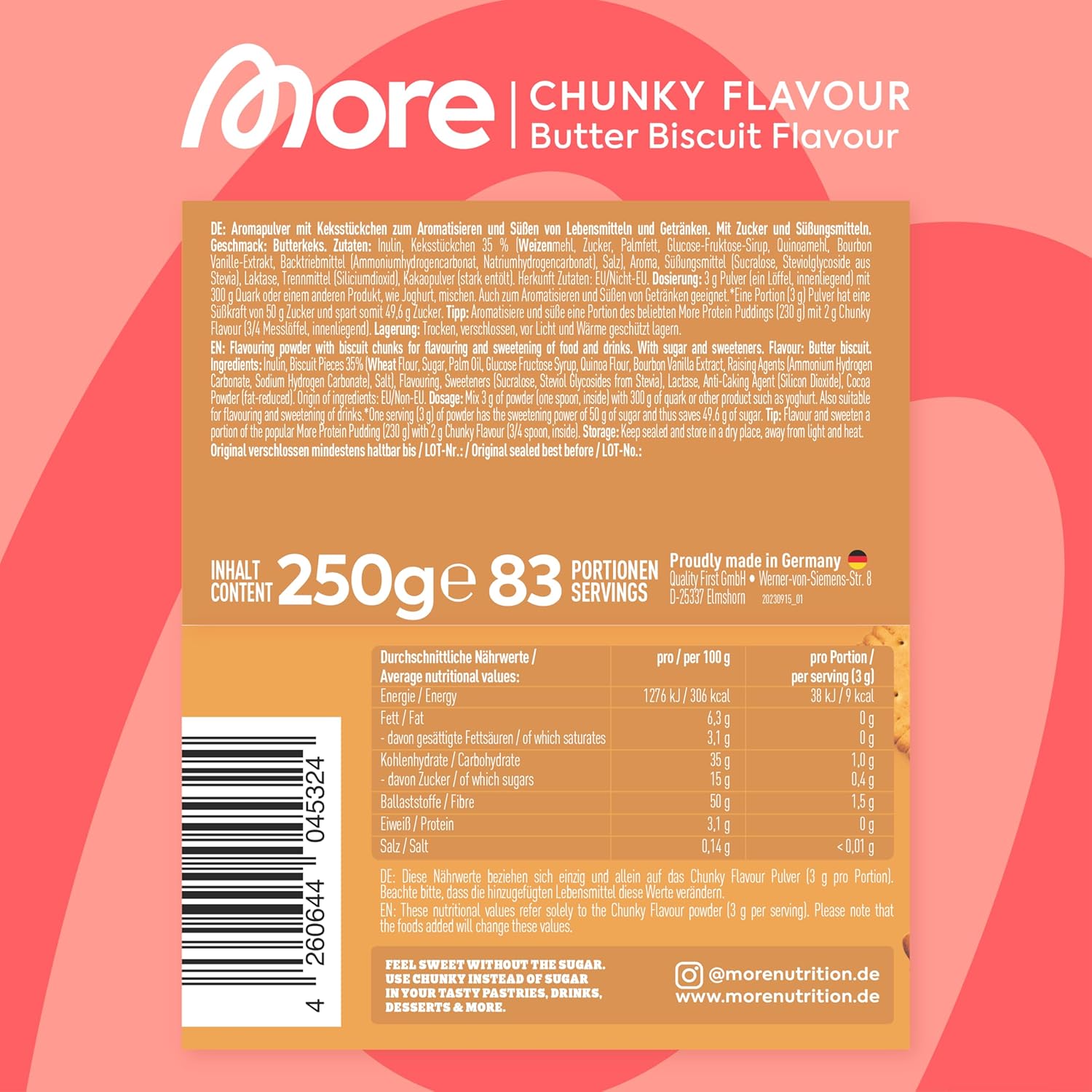 More Nutrition Chunky Flavour - Geschmackspulver - 250g – Bild 5