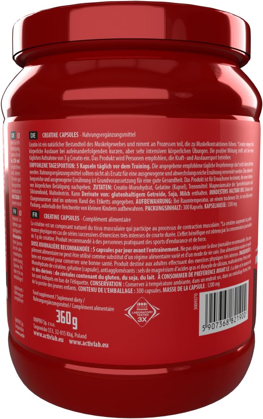Activlab Creatine Capsules 300 Kapseln – Bild 3