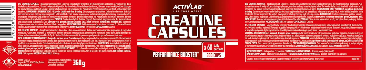 Activlab Creatine Capsules 300 Kapseln – Bild 4
