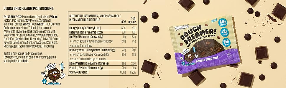Yummo's Dough Dreamer VEGAN Protein Cookie 12x50g – Bild 4