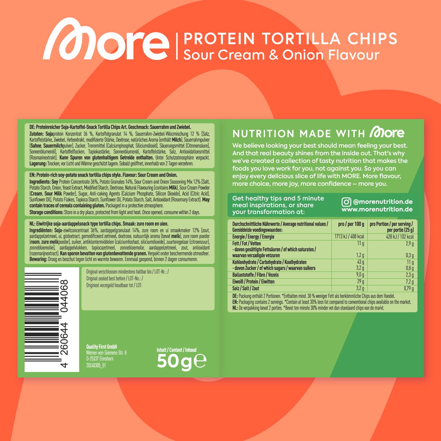 More Nutrition Protein Tortilla Chips 6er à 50g Box – Bild 12