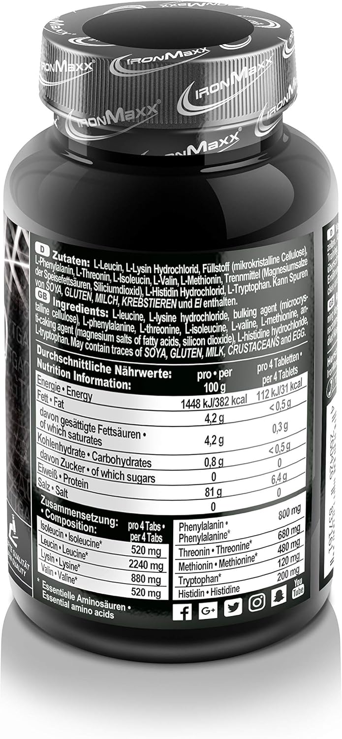 IronMaxx 100% EAAs Ultra Strong 180 Tabletten – Bild 2